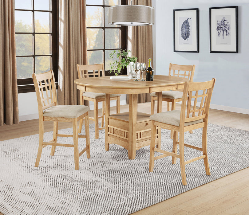 Lavon Wood Counter Height Dining Chair Linen and Light Oak (Set of 2)