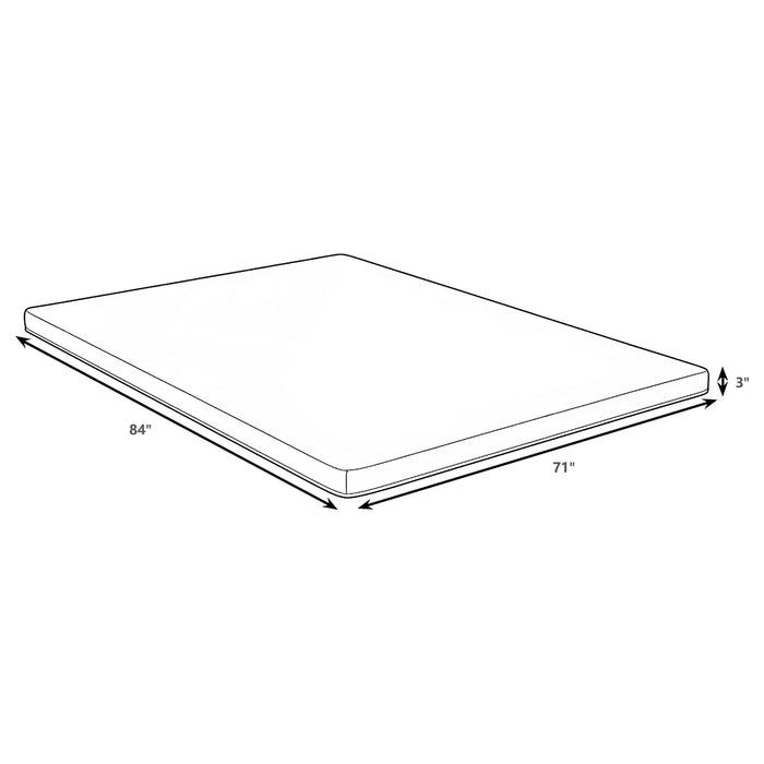 Cascade 3-inch California King Cool Memory Foam Mattress Topper