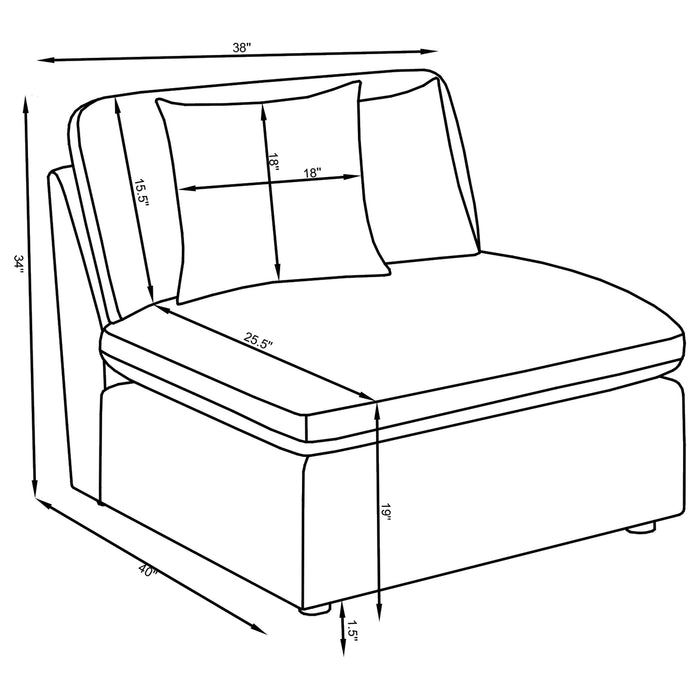 Hobson 4-piece Upholstered Modular Sectional Sofa Charcoal