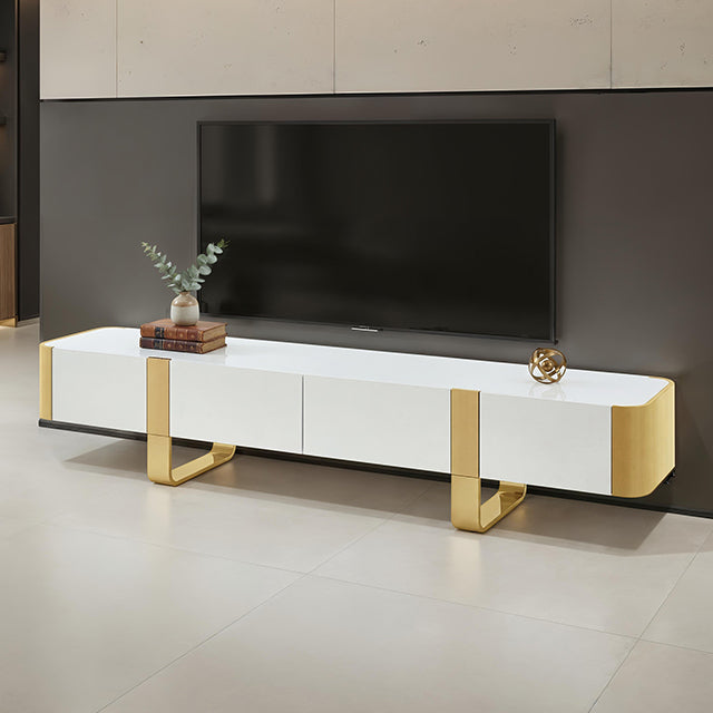 Larvik - TV Stand White w/ Gold Frame