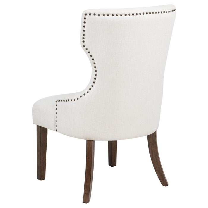 Baney Fabric Upholstered Dining Side Chair Cream and Dark Oak