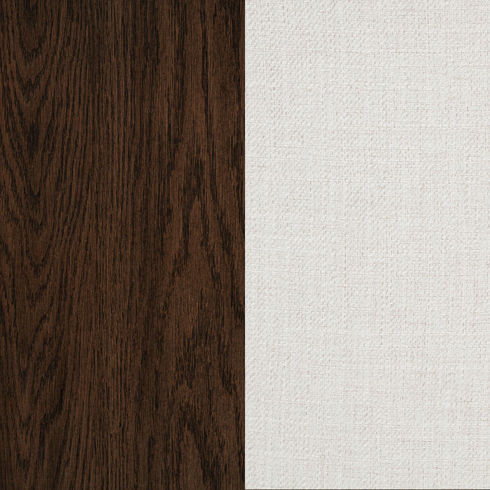 Baney Fabric Upholstered Dining Side Chair Cream and Dark Oak