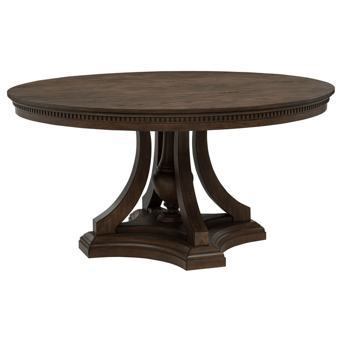 Ridgewell Round Pedestal Dining Table Dark Oak