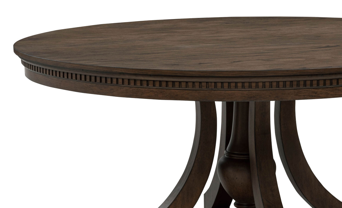 Ridgewell Round Pedestal Dining Table Dark Oak