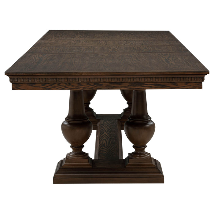 Ridgewell 7-piece Rectangular Trestle Dining Set Dark Oak