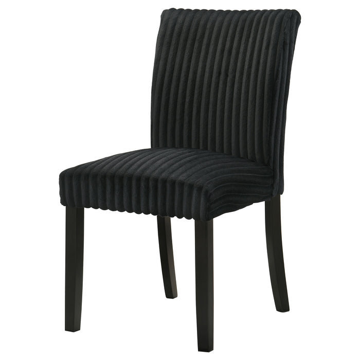 Dermott Upholstered Parson Dining Side Chair Black (Set of 2)