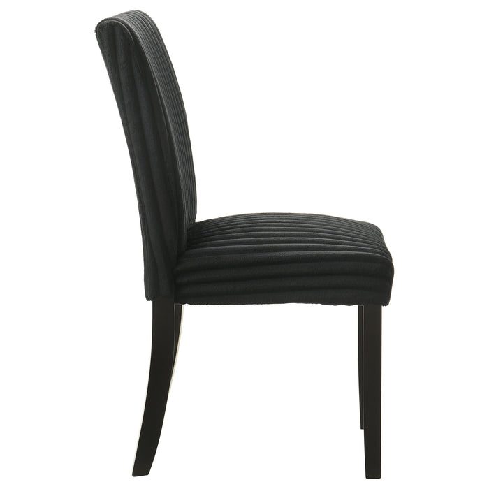 Dermott Upholstered Parson Dining Side Chair Black (Set of 2)