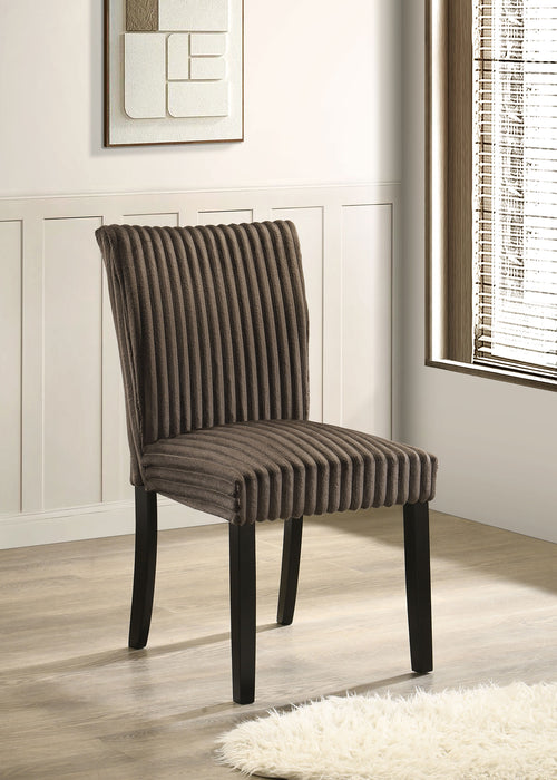 Dermott Upholstered Parson Dining Side Chair Chocolate (Set of 2)