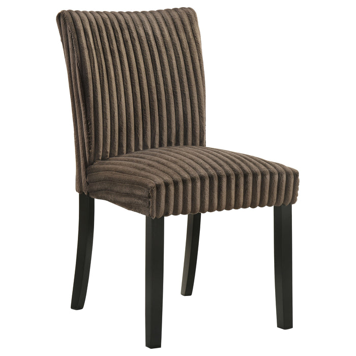 Dermott Upholstered Parson Dining Side Chair Chocolate (Set of 2)