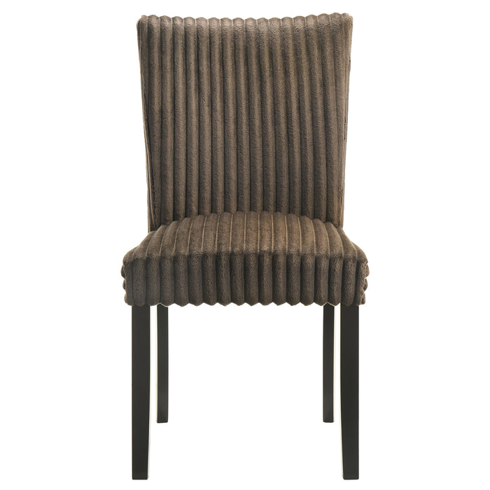 Dermott Upholstered Parson Dining Side Chair Chocolate (Set of 2)