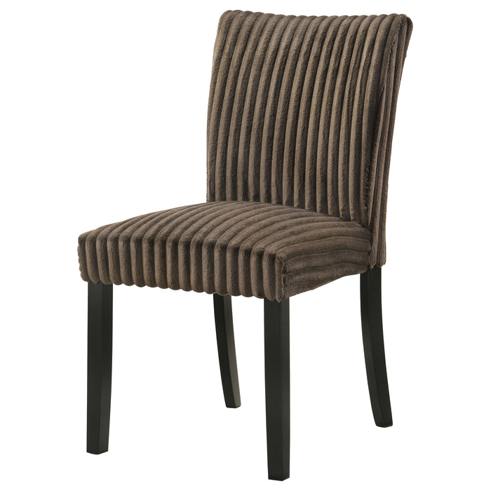 Dermott Upholstered Parson Dining Side Chair Chocolate (Set of 2)