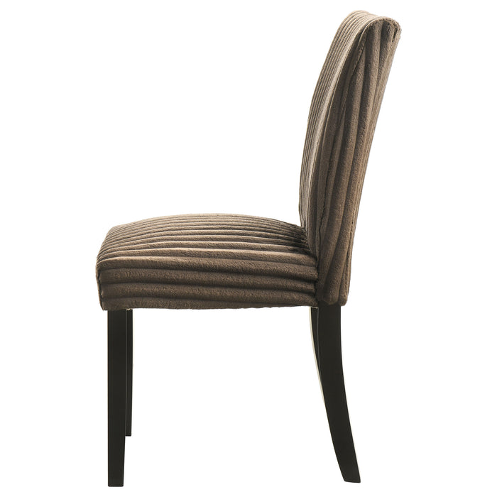 Dermott Upholstered Parson Dining Side Chair Chocolate (Set of 2)