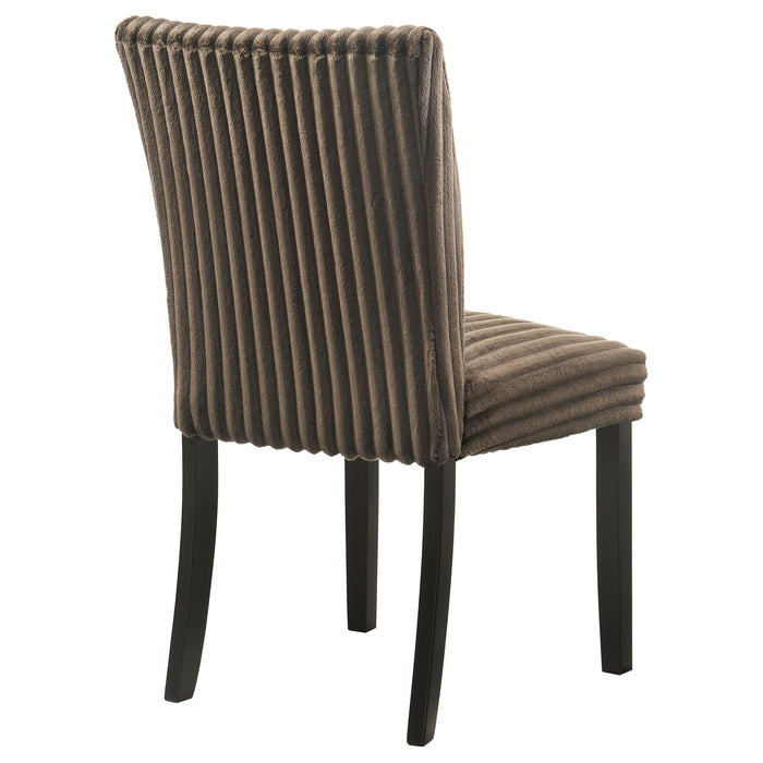 Dermott Upholstered Parson Dining Side Chair Chocolate (Set of 2)