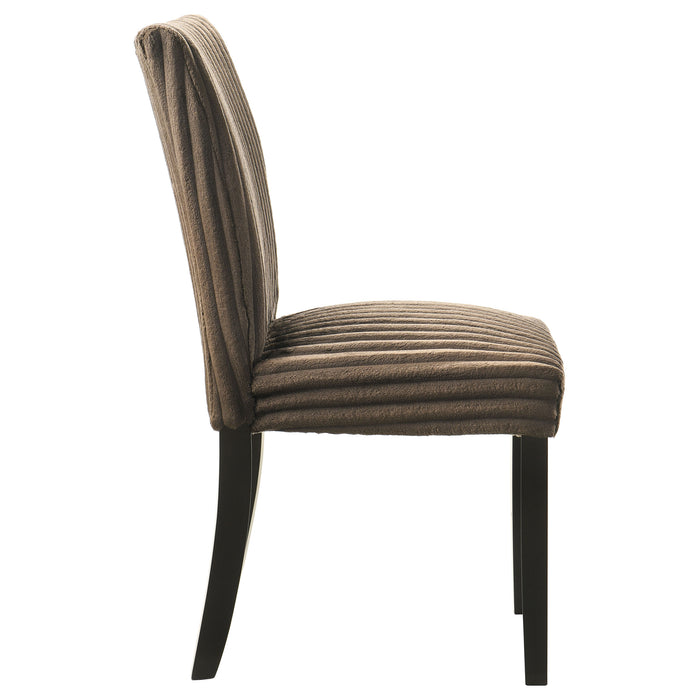 Dermott Upholstered Parson Dining Side Chair Chocolate (Set of 2)