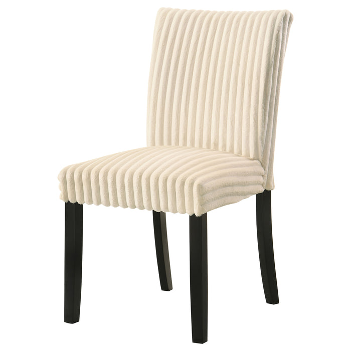 Dermott Upholstered Parson Dining Side Chair Cream (Set of 2)