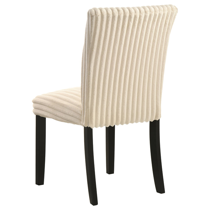 Dermott Upholstered Parson Dining Side Chair Cream (Set of 2)