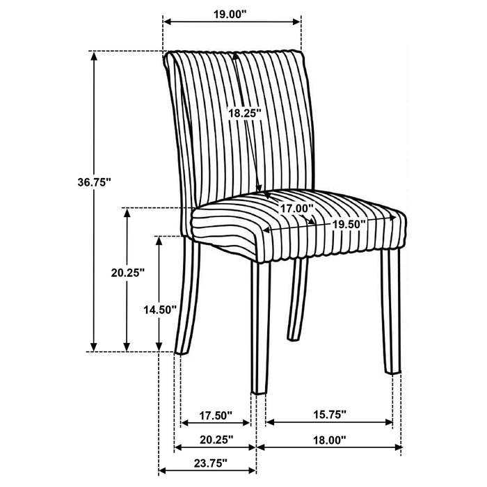 Dermott Upholstered Parson Dining Side Chair Cream (Set of 2)