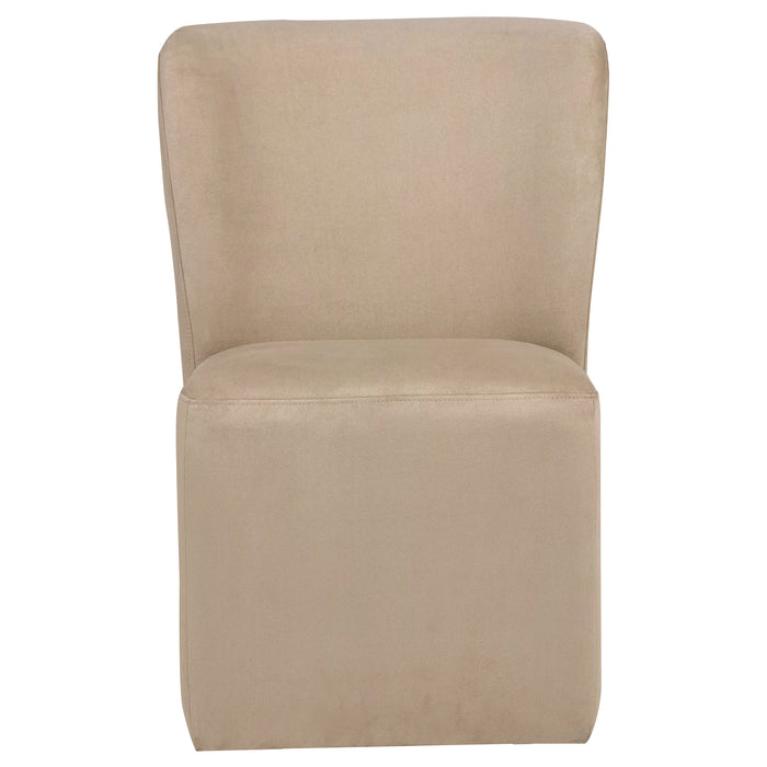 Jaelynn Upholstered Parsons Dining Side Chair Tan (Set of 2)