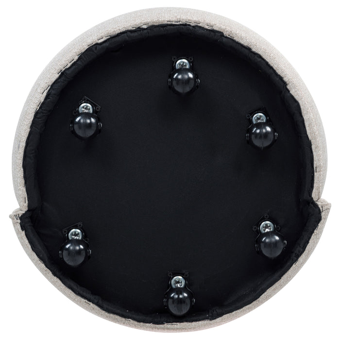 Aubrey Upholstered Barrel Dining Side Chair Beige (Set of 2)