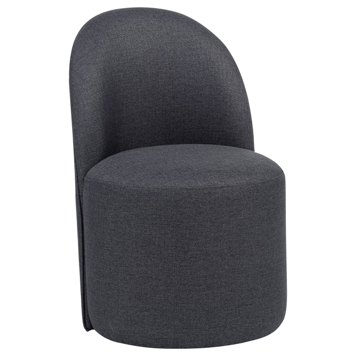 Aubrey Upholstered Barrel Dining Side Chair Charcoal (Set of 2)