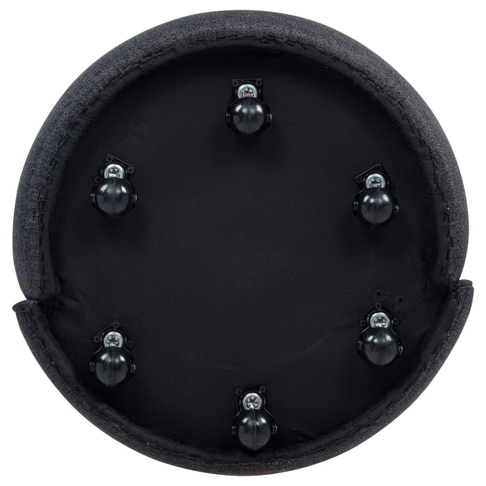 Aubrey Upholstered Barrel Dining Side Chair Charcoal (Set of 2)