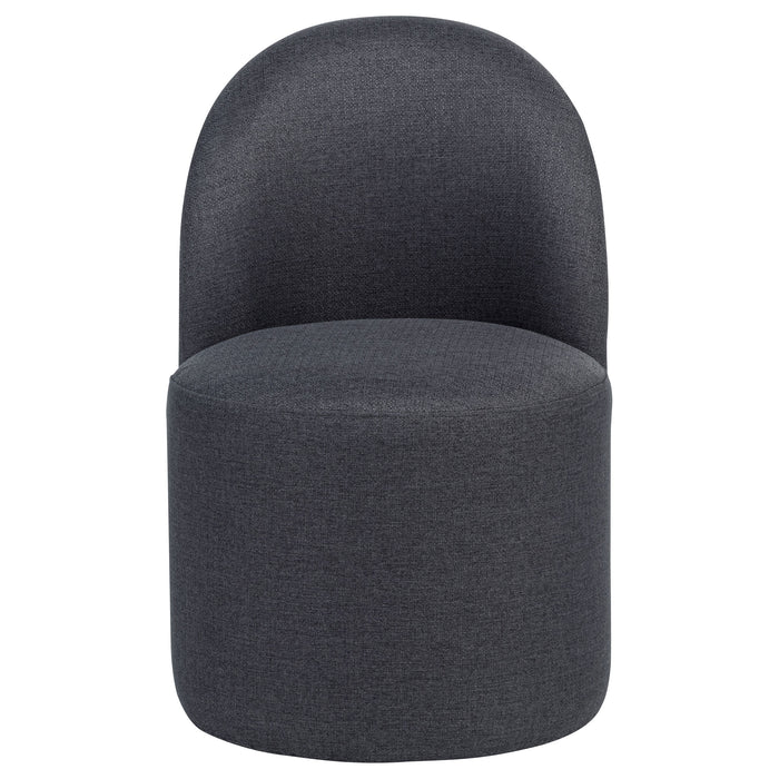 Aubrey Upholstered Barrel Dining Side Chair Charcoal (Set of 2)