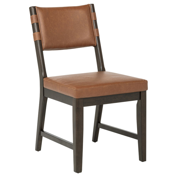 Tegan Faux Leather Upholstered Dining Side Chair Cognac (Set of 2)