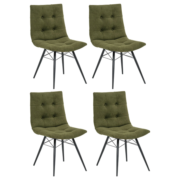 Aiken Fabric Upholstered Dining Side Chair Saddle Forest Green (Set of 4)