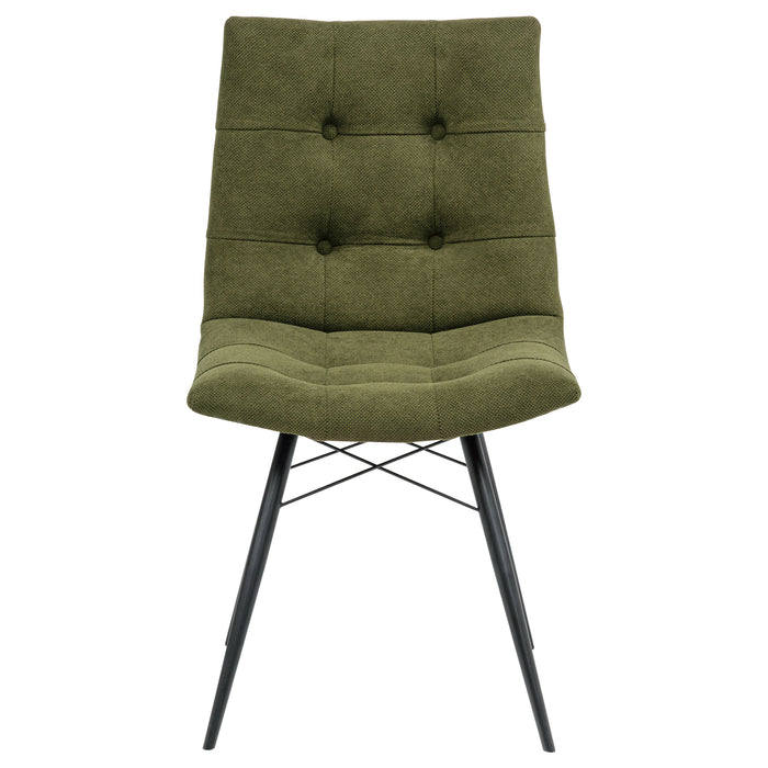 Aiken Fabric Upholstered Dining Side Chair Saddle Forest Green (Set of 4)