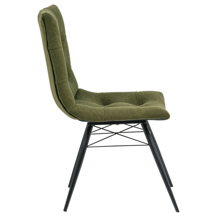 Aiken Fabric Upholstered Dining Side Chair Saddle Forest Green (Set of 4)
