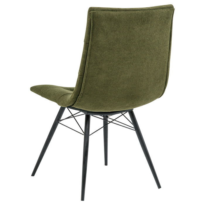 Aiken Fabric Upholstered Dining Side Chair Saddle Forest Green (Set of 4)