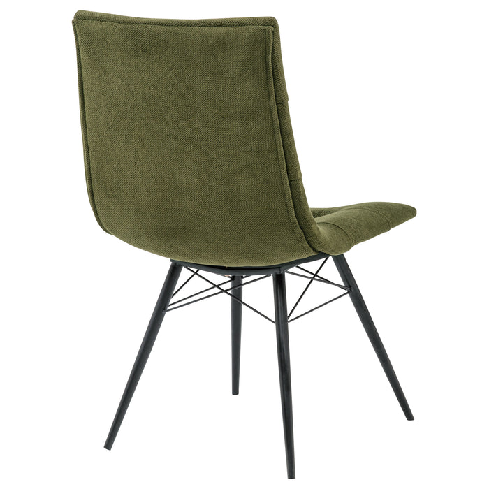 Aiken Fabric Upholstered Dining Side Chair Saddle Forest Green (Set of 4)