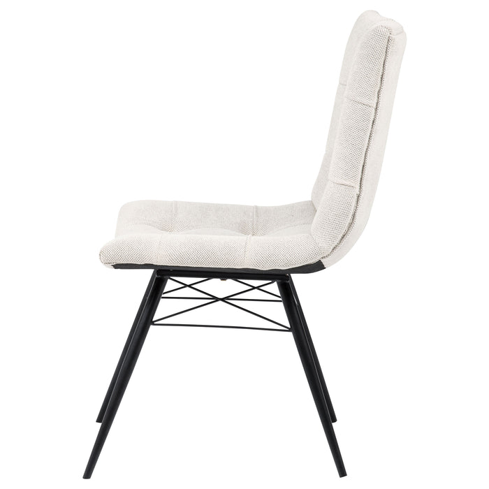 Aiken Fabric Upholstered Dining Side Chair Saddle Stone White (Set of 4)