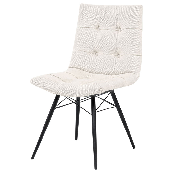 Aiken Fabric Upholstered Dining Side Chair Saddle Stone White (Set of 4)