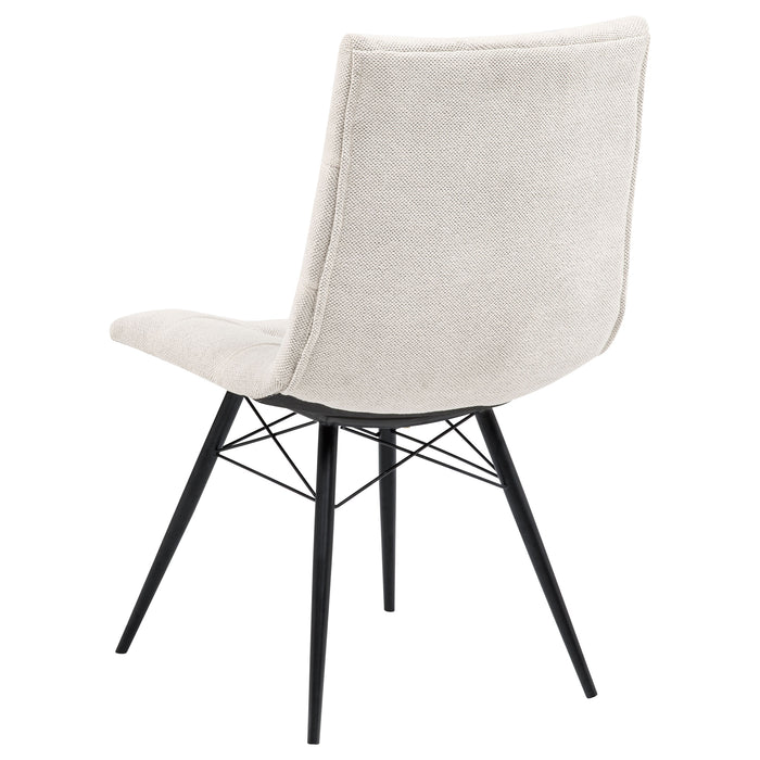 Aiken Fabric Upholstered Dining Side Chair Saddle Stone White (Set of 4)