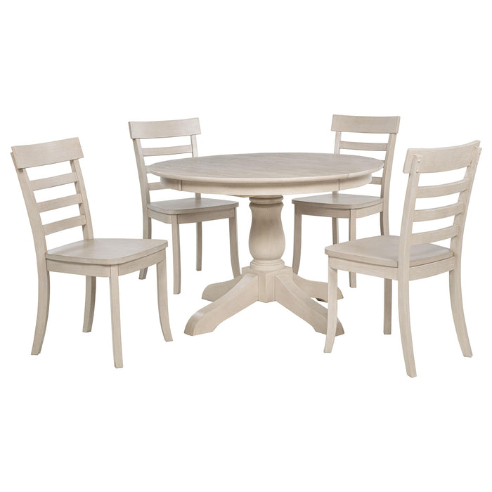 Orrison 5-piece Oval 62-inch Extension Leaf Dining Set Linen