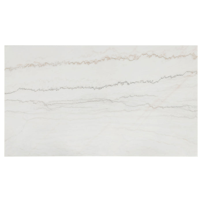 Averill 72-inch Rectangular White Marble Top Dining Table Coffee Bean