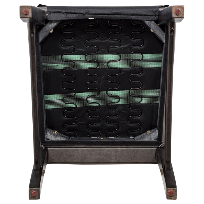 Averill 7-piece White Marble Top Dining Set Dark Grey and Coffee Bean