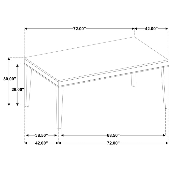Averill 7-piece White Marble Top Dining Set Dark Grey and Coffee Bean