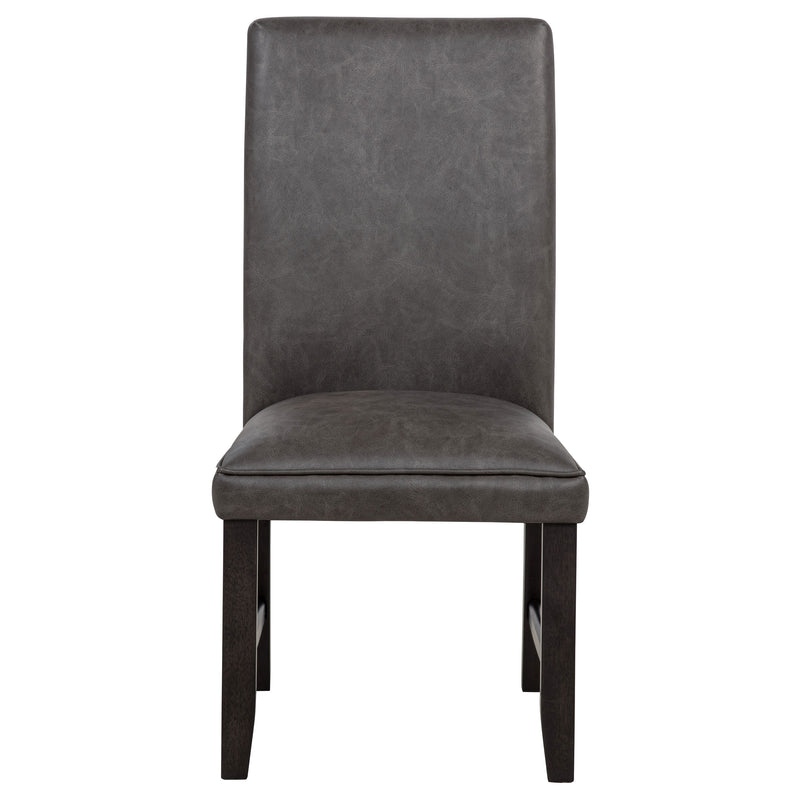 Averill Faux Leatherette Upholstered Dining Side Chair Dark Grey (Set of 2)