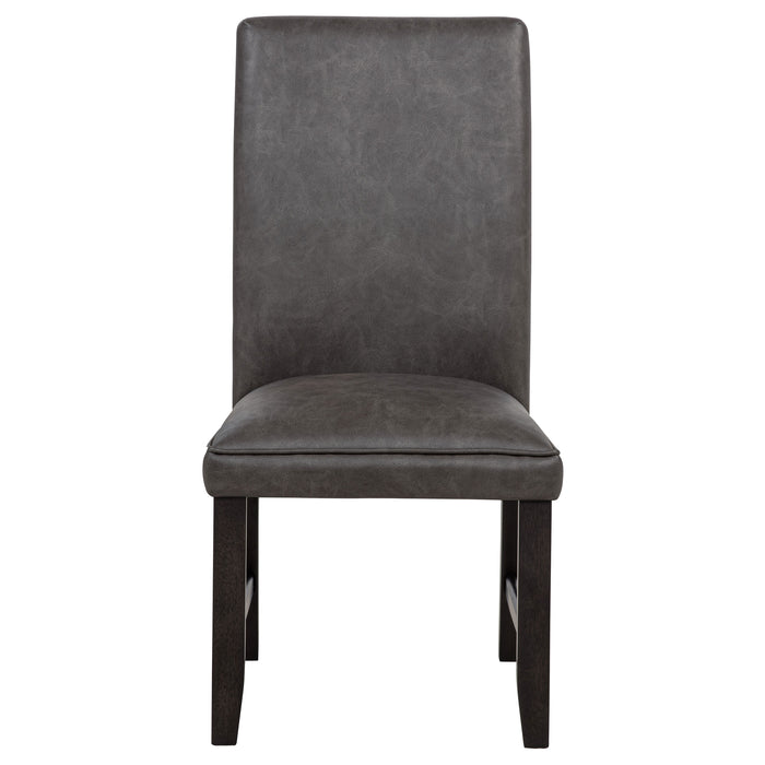 Averill Faux Leather Upholstered Dining Side Chair Dark Grey (Set of 2)