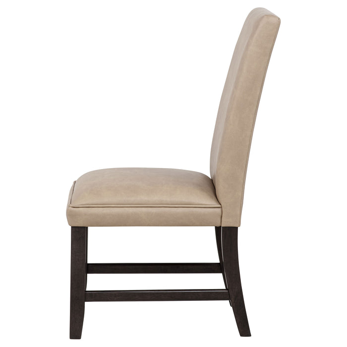 Averill Faux Leather Upholstered Dining Side Chair Tan (Set of 2)