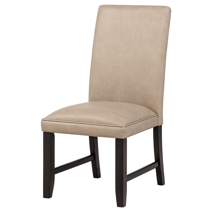 Averill Faux Leather Upholstered Dining Side Chair Tan (Set of 2)