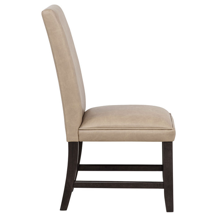 Averill Faux Leather Upholstered Dining Side Chair Tan (Set of 2)