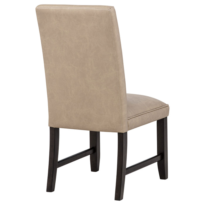 Averill Faux Leather Upholstered Dining Side Chair Tan (Set of 2)