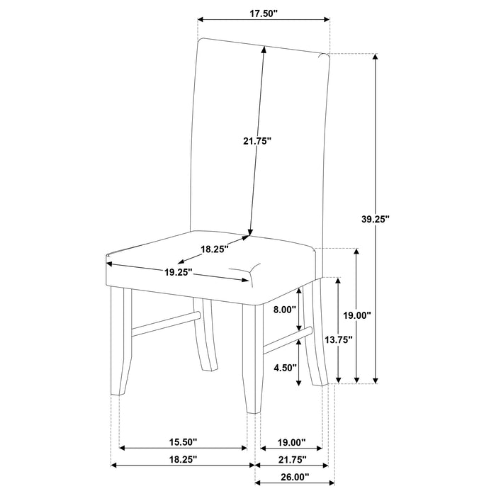 Berning Fabric Upholstered Parson Side Chair Charcoal Grey (Set of 2)