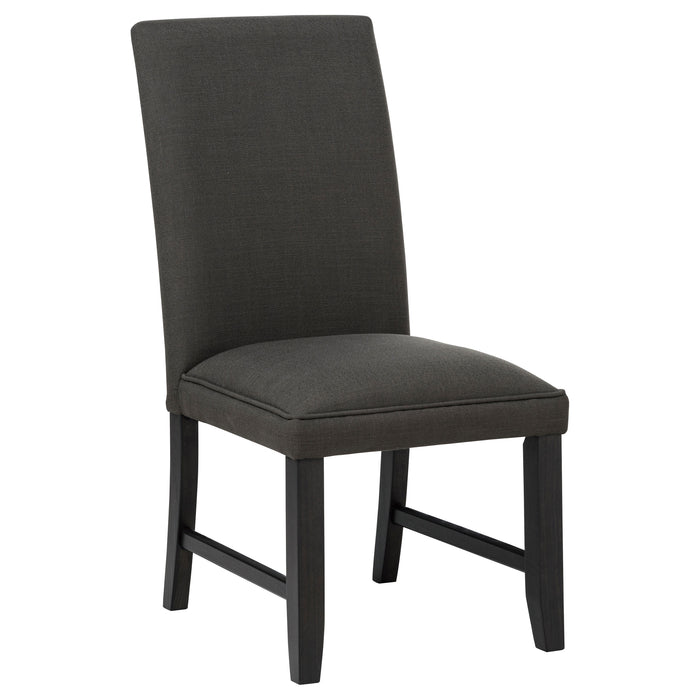 Berning Fabric Upholstered Parson Side Chair Charcoal Grey (Set of 2)