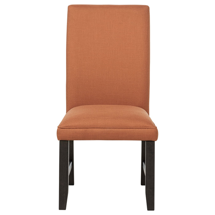 Berning Fabric Upholstered Parson Side Chair Salmon Orange (Set of 2)
