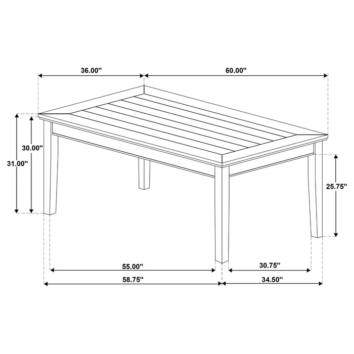 Atwood Rectangular Wood Dining Table Warm Brown