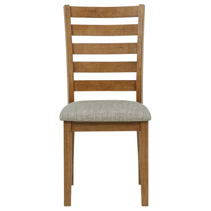 Atwood Wood Dining Side Chair Upholstered Seat Warm Brown